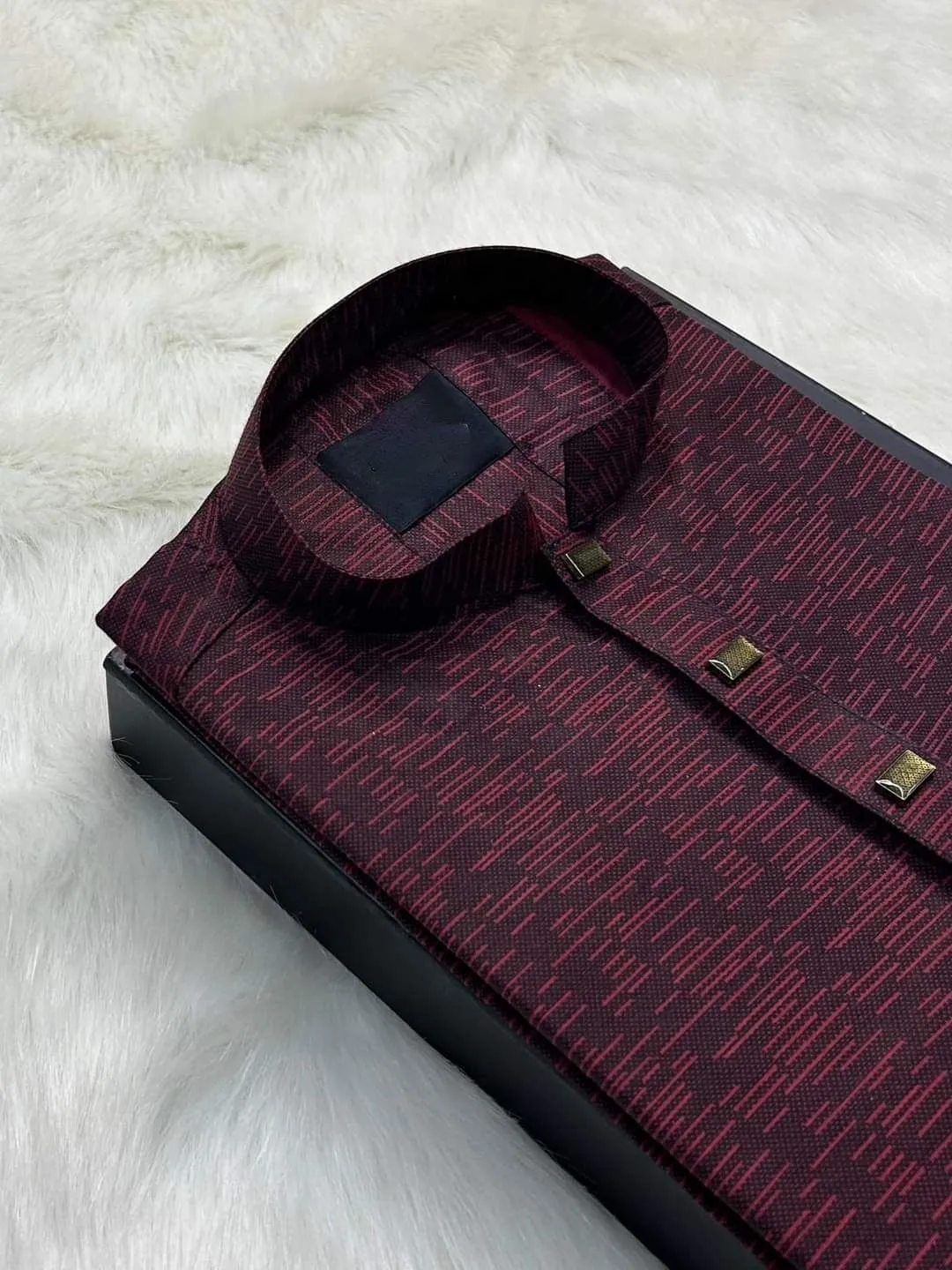 Mens half body secuance semilong micro stich panjabi 2024 (snap button with box)